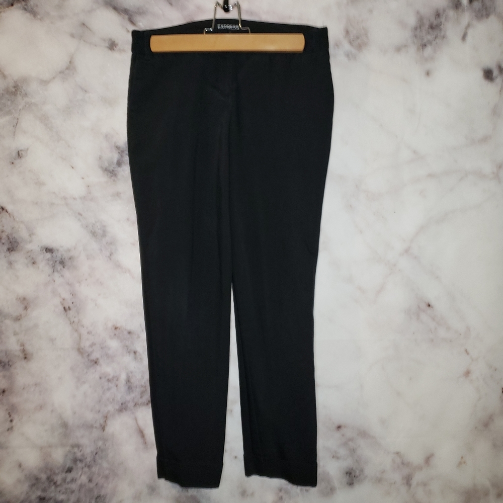 Express black "editor" cropped work slacks sz 0